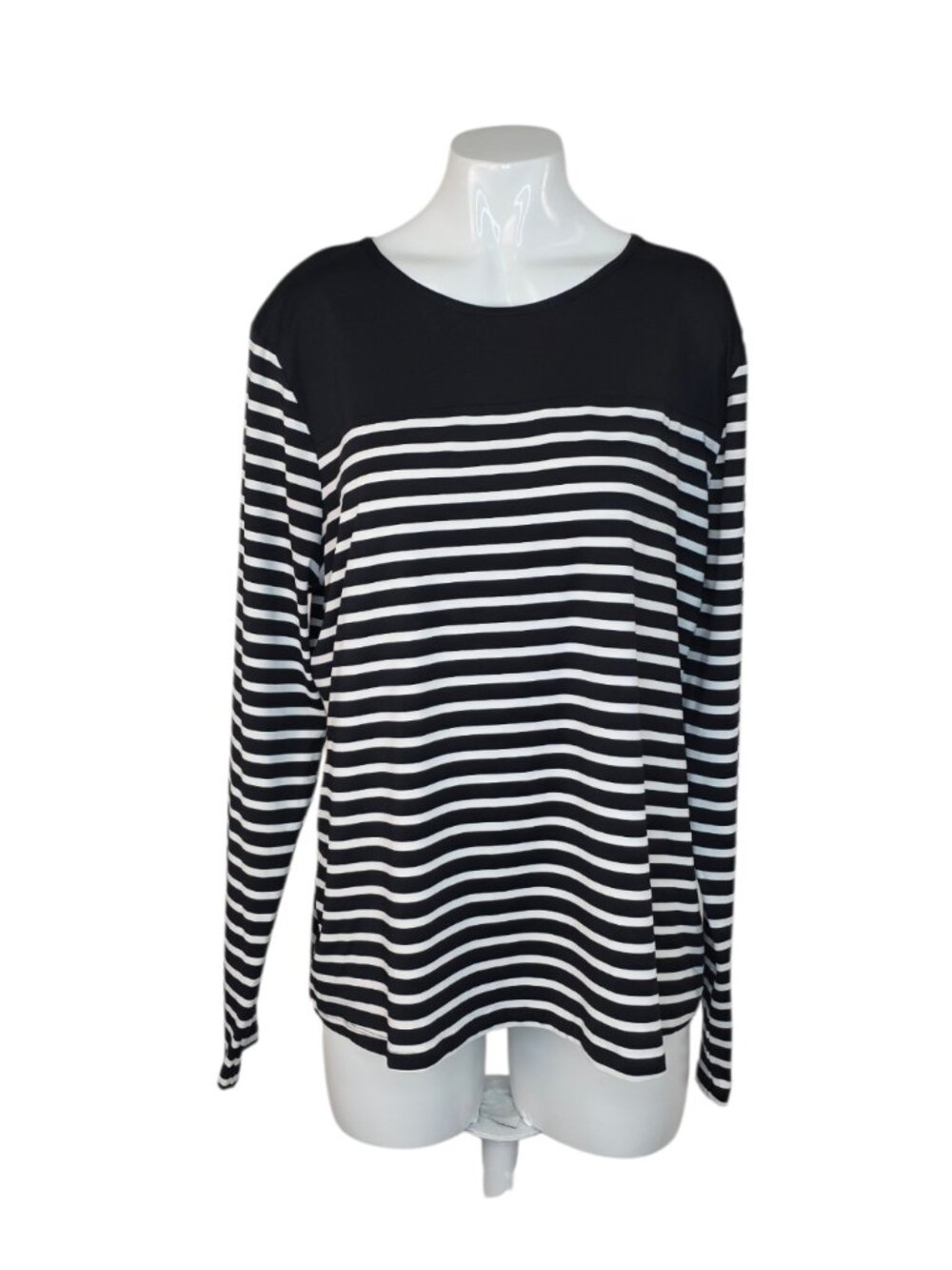 Lands End Long Sleeve Rash Guard Sun Shirt, Swimming, Striped, Size XL